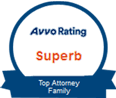 AVVO rating superb top attorney family badge